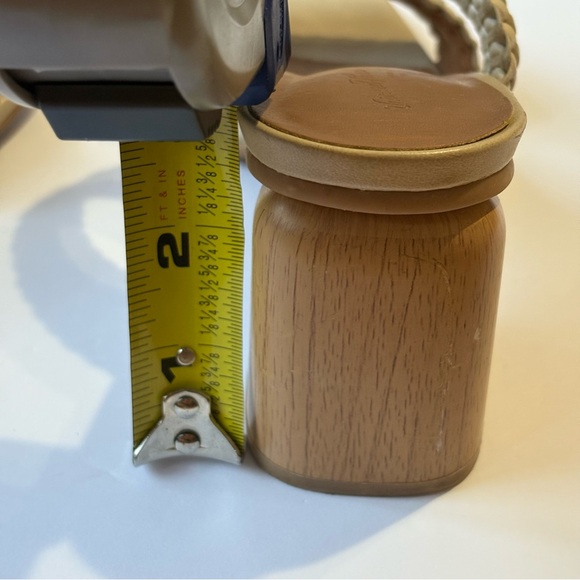 Universal thread cream braided block heel sandal Nikola heel size 6 - Picture 9 of 10